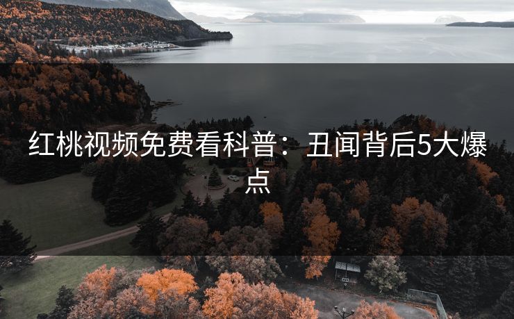 红桃视频免费看科普：丑闻背后5大爆点