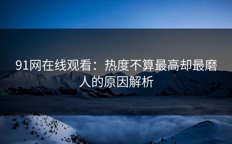 91网在线观看：热度不算最高却最磨人的原因解析