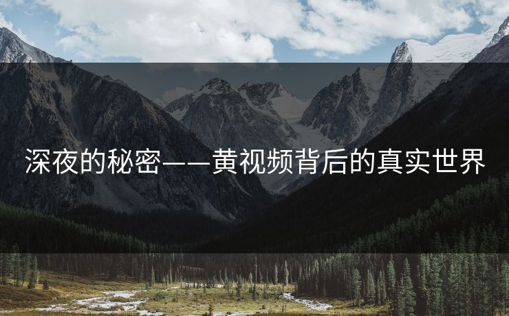 深夜的秘密——黄视频背后的真实世界